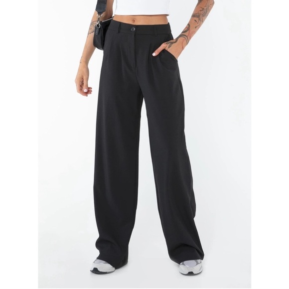 PRINCESS POLLY Black Archer Pants / wide leg trouser size 4 - Picture 3 of 8